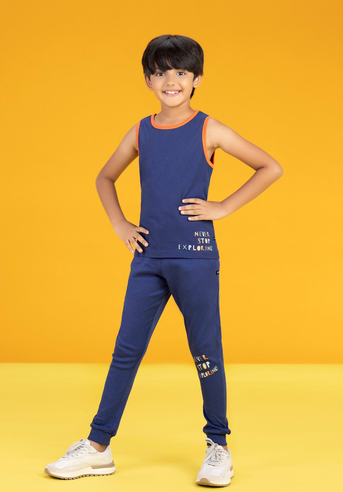 Buy Boys Blue Joggers Playmate Combed Cotton Online In India – XY LIFE