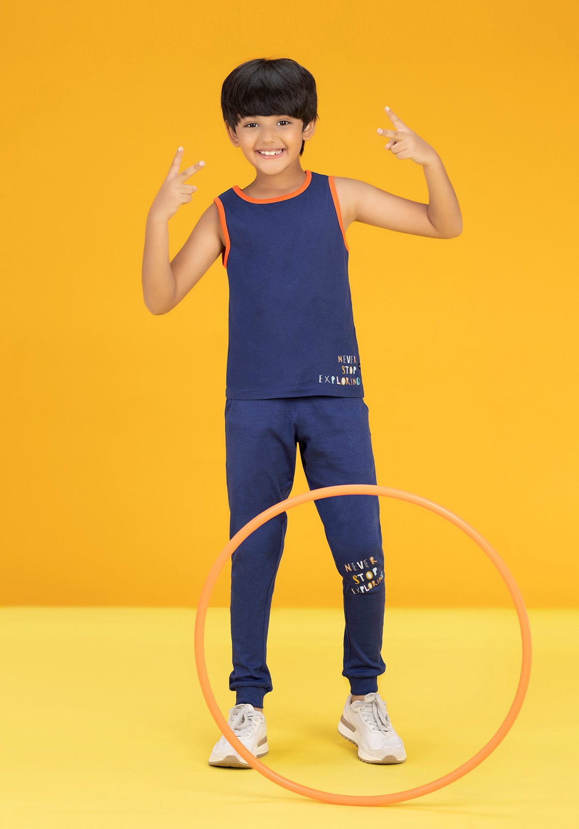 Playmate Boys Joggers Blue Combed Cotton
