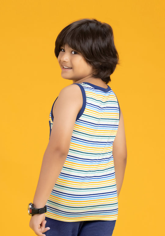 Arcade Boys Outer Vest Yellow Combed Cotton