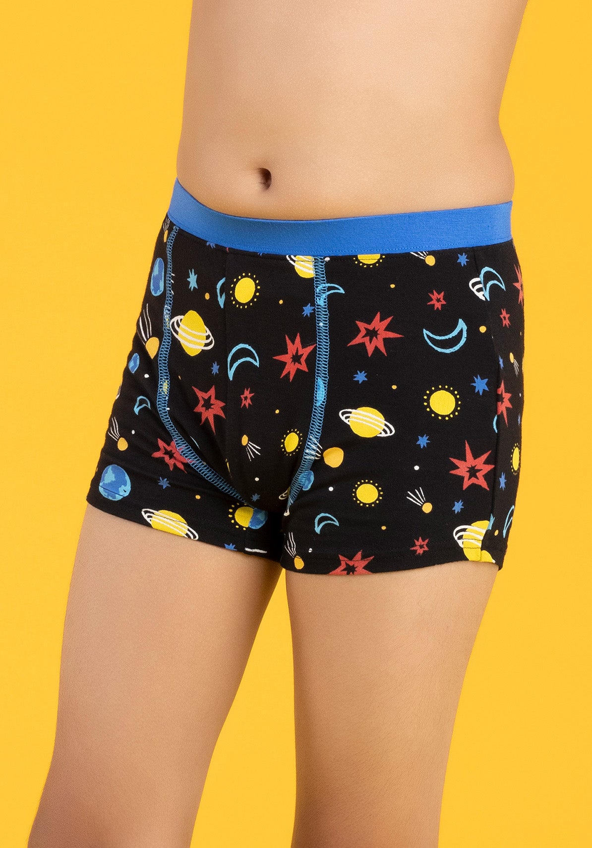 Boys trunks astro galaxy tencel modal black - XYLife Kids Wear