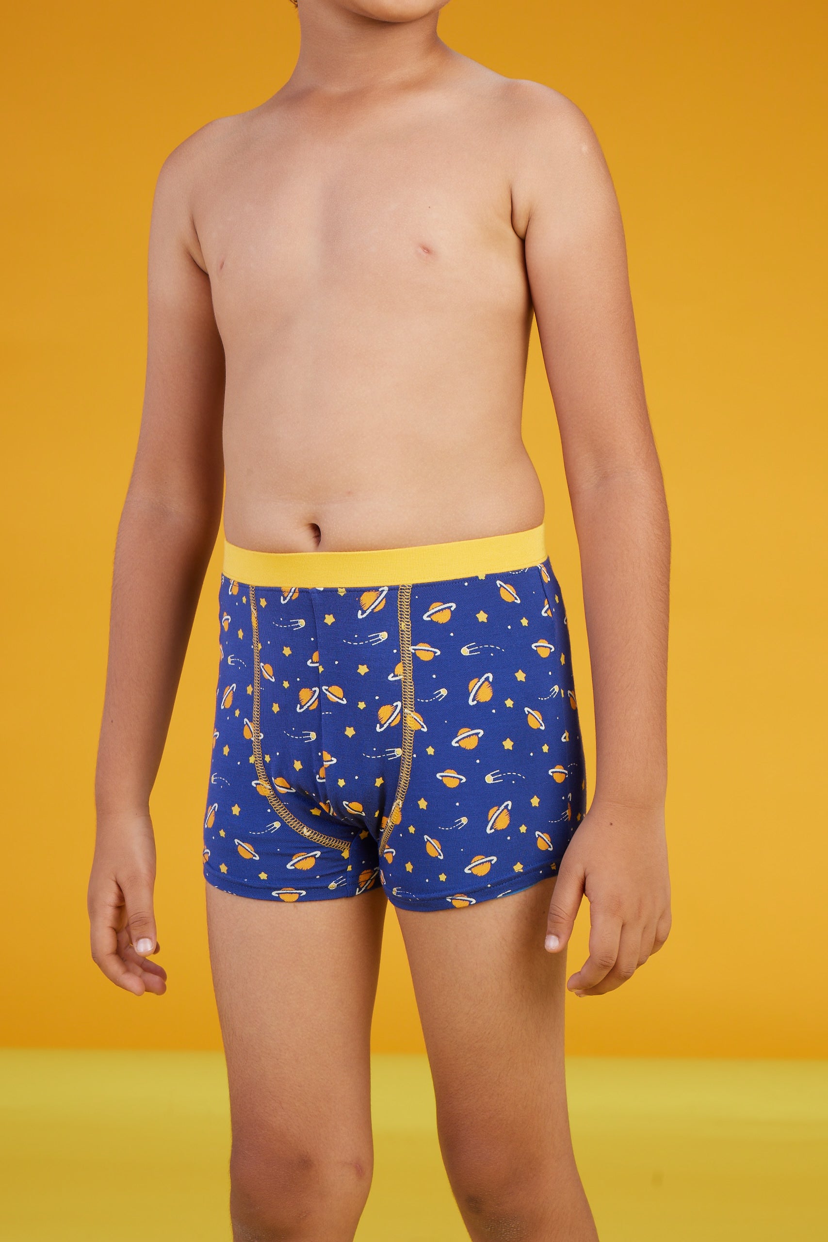 Boys trunks astro planets tencel modal blue - XYLife Kids Wear