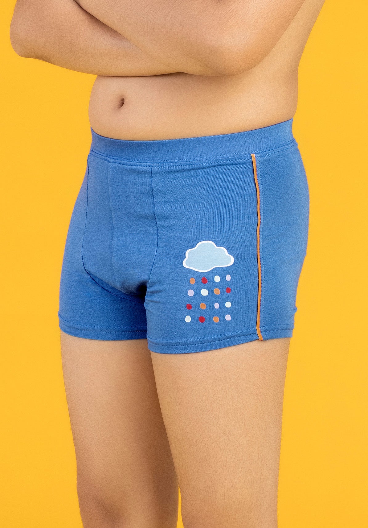 Boys trunks scribbles raincloud tencel modal blue - XYLife Kids Wear