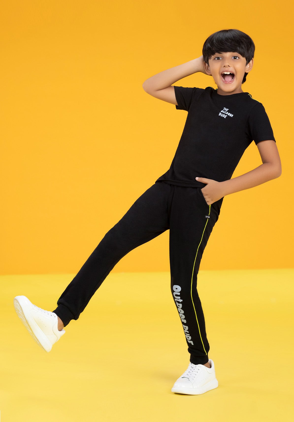 Playmate Boys Co-Ord Set Combed Cotton Black