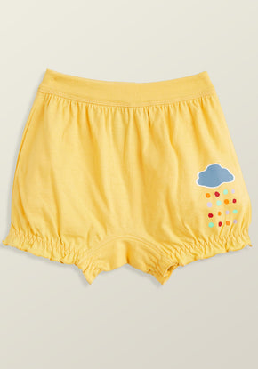 Girls bloomers scribbles raincloud combed cotton yellow - XYLife Kids Wear