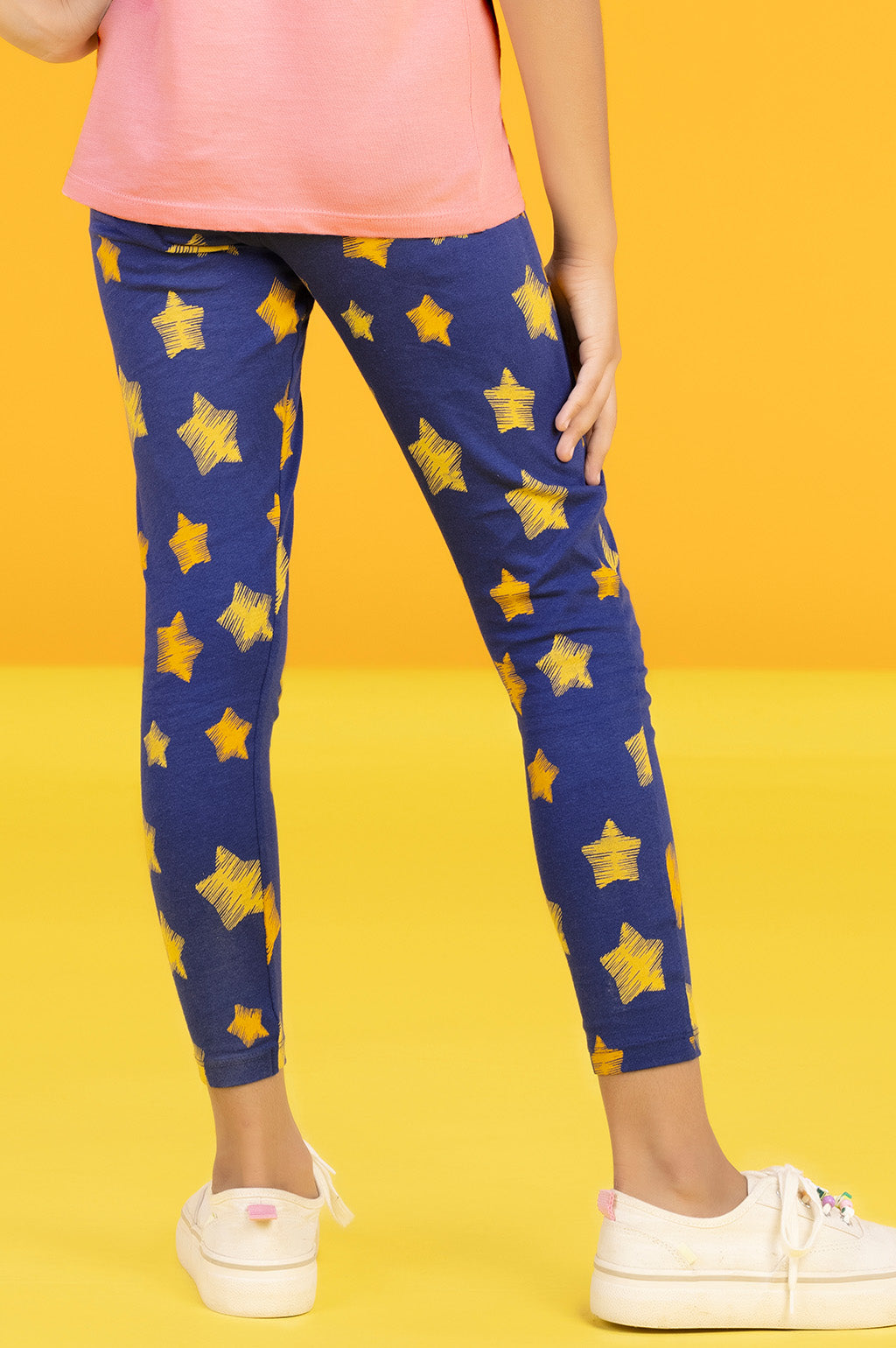 Girls leggings astro combed cotton blue - XYLife Kids Wear