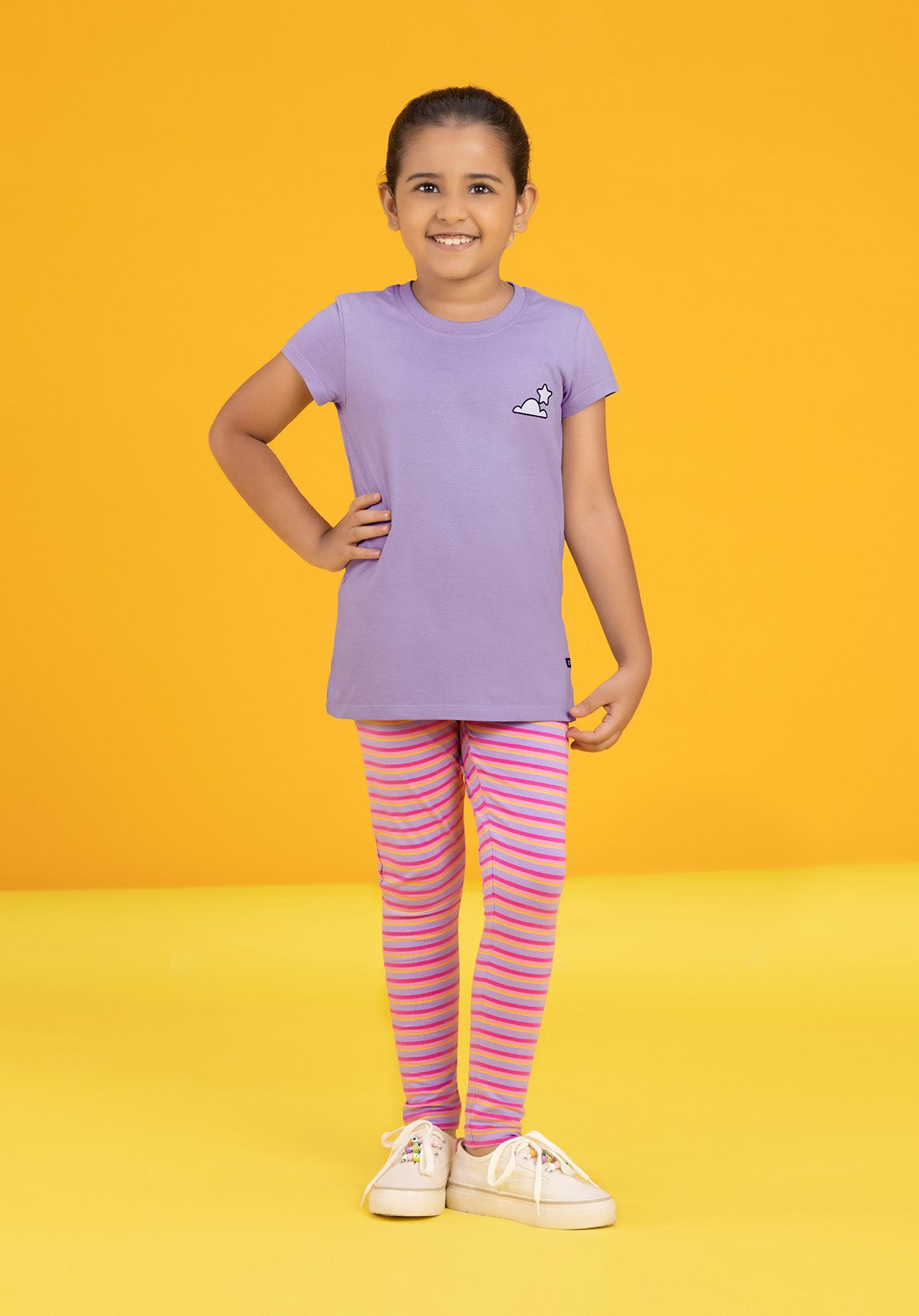 Playmate Girls Co-Ord Set Combed Cotton (Lilac, Pink)