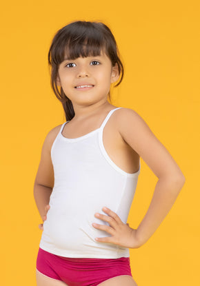 Girls slip primary tencel modal white - XYLife Kids Wear