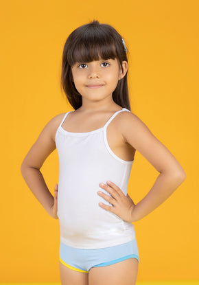 Girls spaghetti primary tencel modal white - XYLife Kids Wear