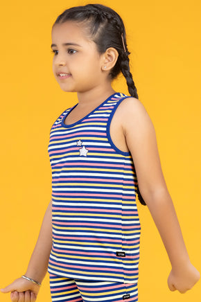 Girls tank top arcade combed cotton blue - XYLife Kids Wear