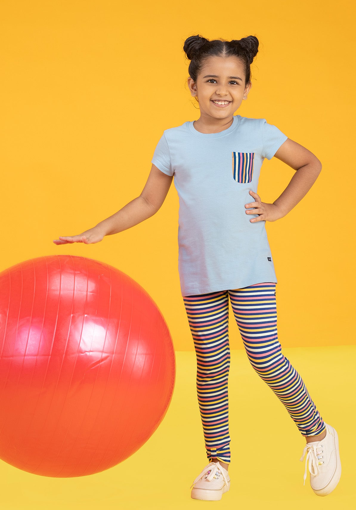 Arcade Girls Co-Ord Set Combed Cotton Blue