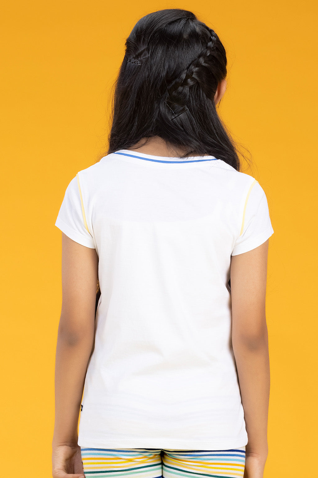 Girls t shirt arcade combed cotton white - XYLife Kids Wear
