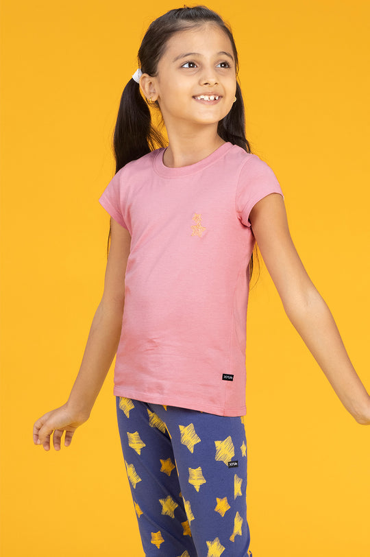 Astro Girls T-shirt Pink Combed Cotton