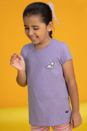 Girls t shirt playmate combed cotton lilac - XYLife Kids Wear