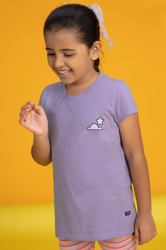 Playmate Girls T-shirt Lilac Combed Cotton